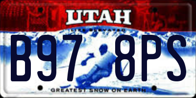 UT license plate B978PS