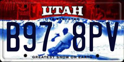 UT license plate B978PV