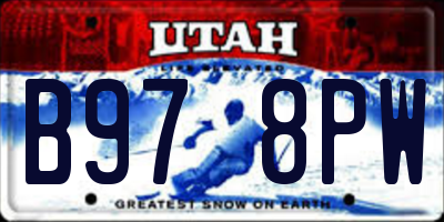 UT license plate B978PW