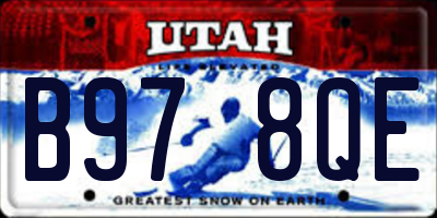 UT license plate B978QE