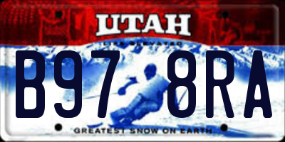 UT license plate B978RA