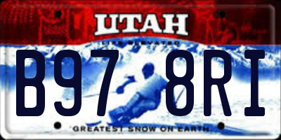 UT license plate B978RI