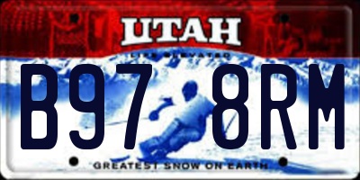 UT license plate B978RM