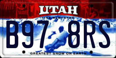 UT license plate B978RS