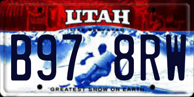 UT license plate B978RW