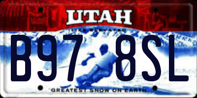 UT license plate B978SL