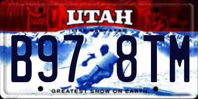 UT license plate B978TM