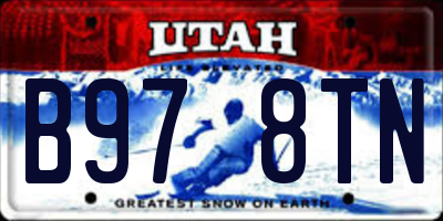 UT license plate B978TN