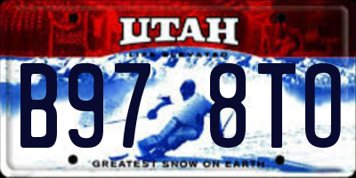 UT license plate B978TO