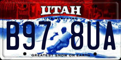 UT license plate B978UA