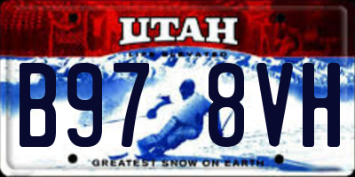 UT license plate B978VH