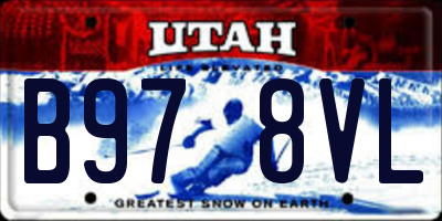 UT license plate B978VL