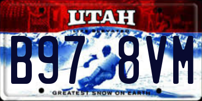 UT license plate B978VM