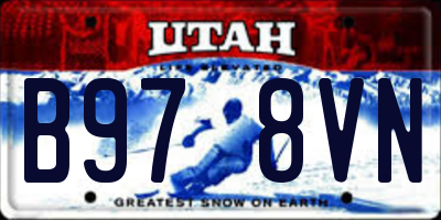UT license plate B978VN