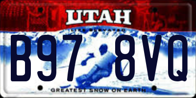 UT license plate B978VQ