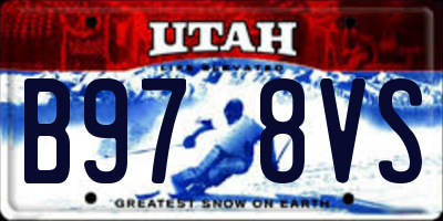 UT license plate B978VS