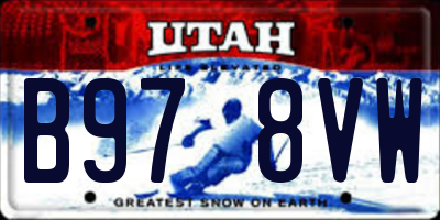 UT license plate B978VW