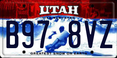 UT license plate B978VZ