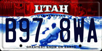 UT license plate B978WA