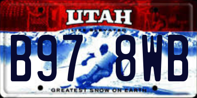 UT license plate B978WB