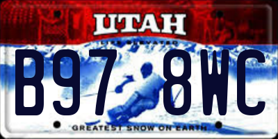 UT license plate B978WC