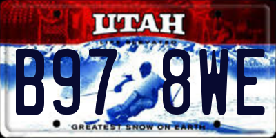 UT license plate B978WE