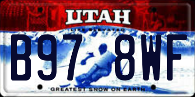 UT license plate B978WF