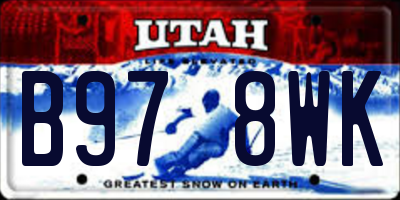 UT license plate B978WK