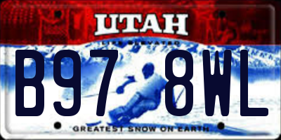 UT license plate B978WL