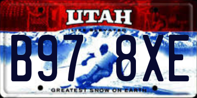 UT license plate B978XE