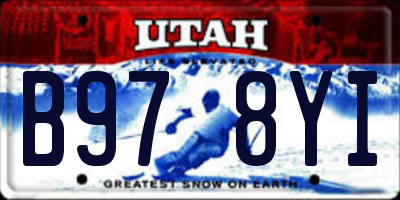 UT license plate B978YI