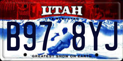 UT license plate B978YJ