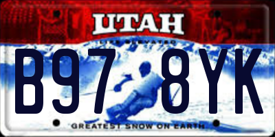 UT license plate B978YK