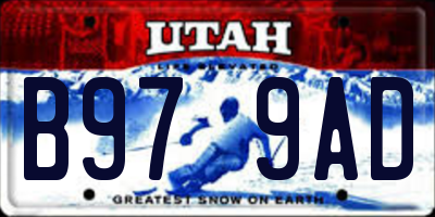 UT license plate B979AD