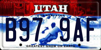 UT license plate B979AF