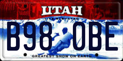 UT license plate B980BE