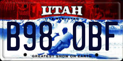 UT license plate B980BF