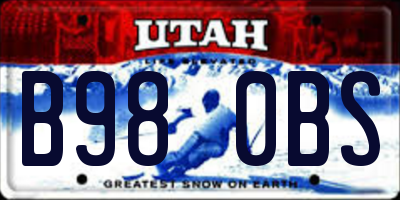 UT license plate B980BS