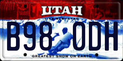 UT license plate B980DH