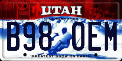 UT license plate B980EM