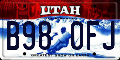 UT license plate B980FJ