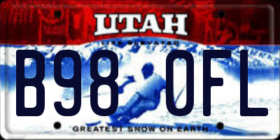 UT license plate B980FL