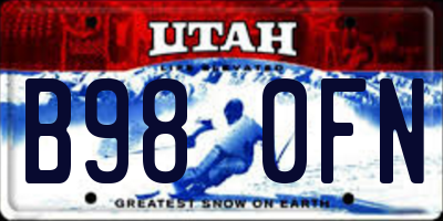 UT license plate B980FN