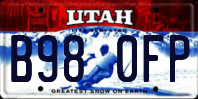 UT license plate B980FP