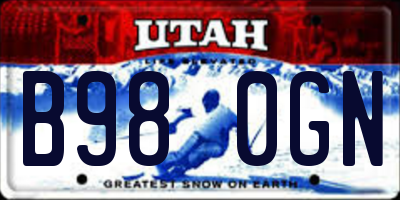 UT license plate B980GN