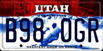 UT license plate B980GR