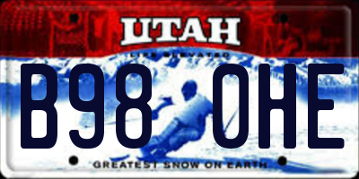UT license plate B980HE