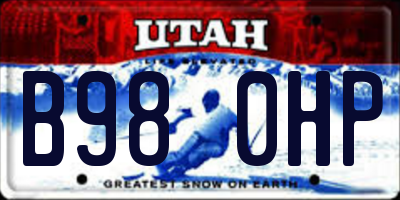 UT license plate B980HP
