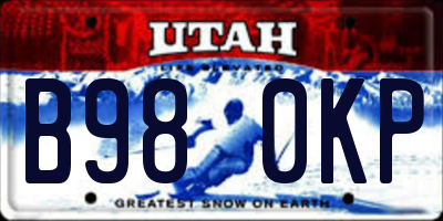 UT license plate B980KP