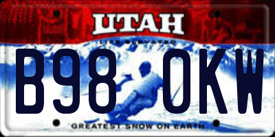 UT license plate B980KW